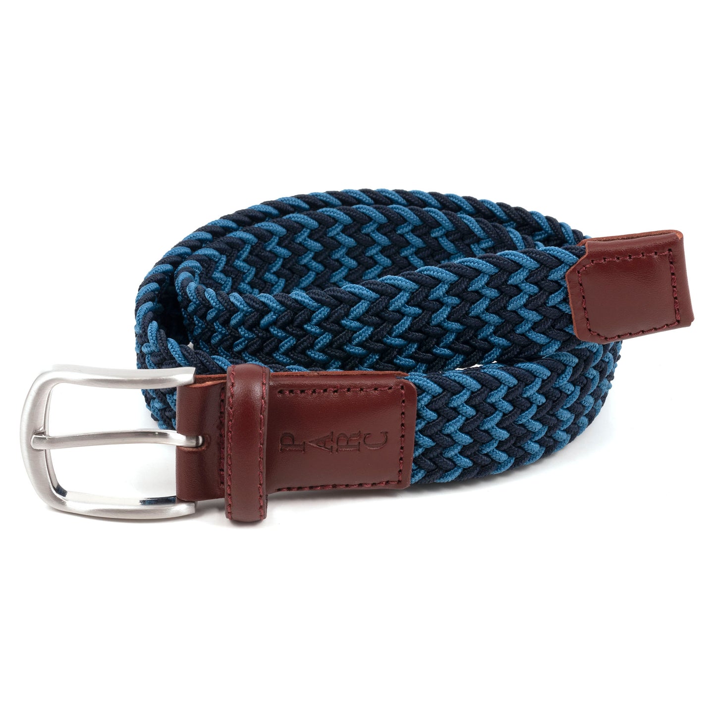 Navy Zig-Zag Stretch Braid Belt