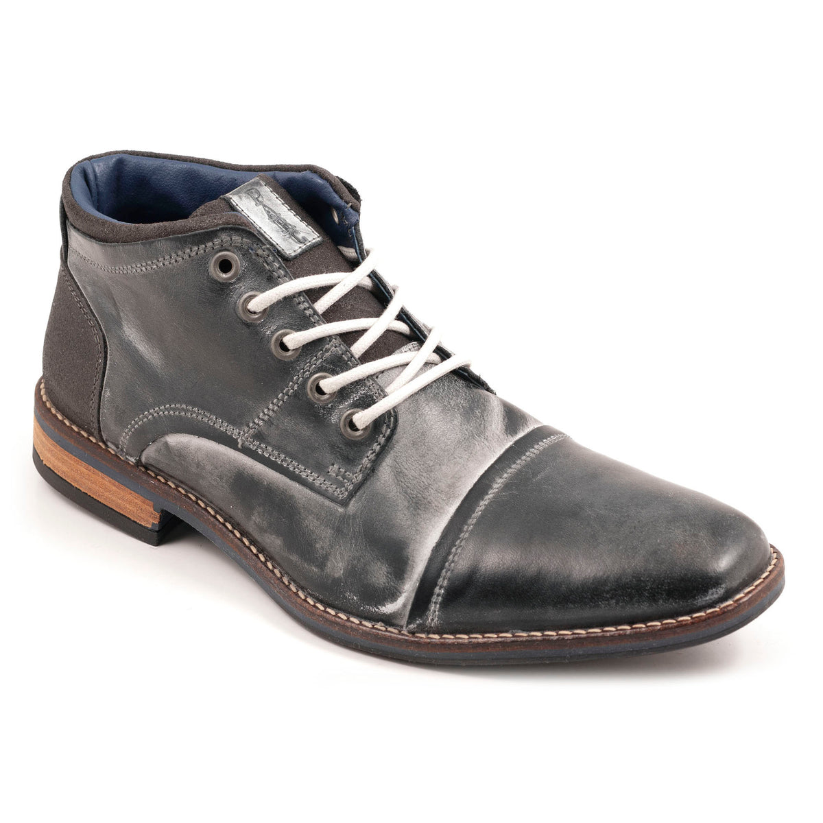 Parc Christie Charcoal Wash Leather Oxfords HighTop Shoes Christie – PARC City Boot Co main image 3