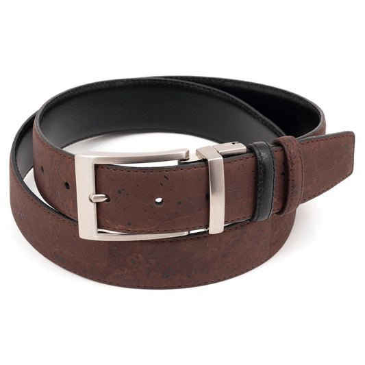 Brown/Black Reversible Cork Belt