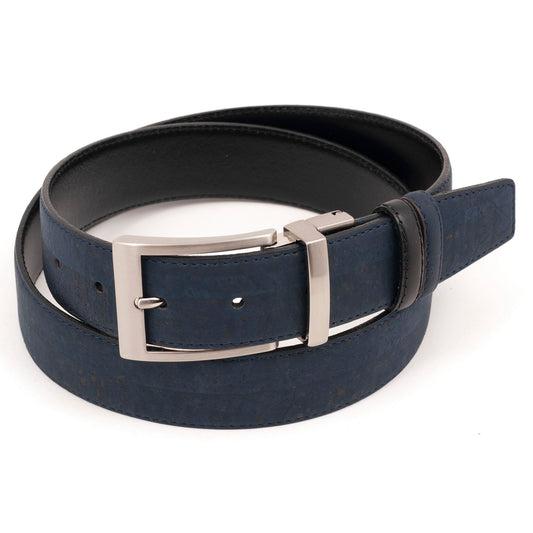 Navy/Black Reversible Cork Belt