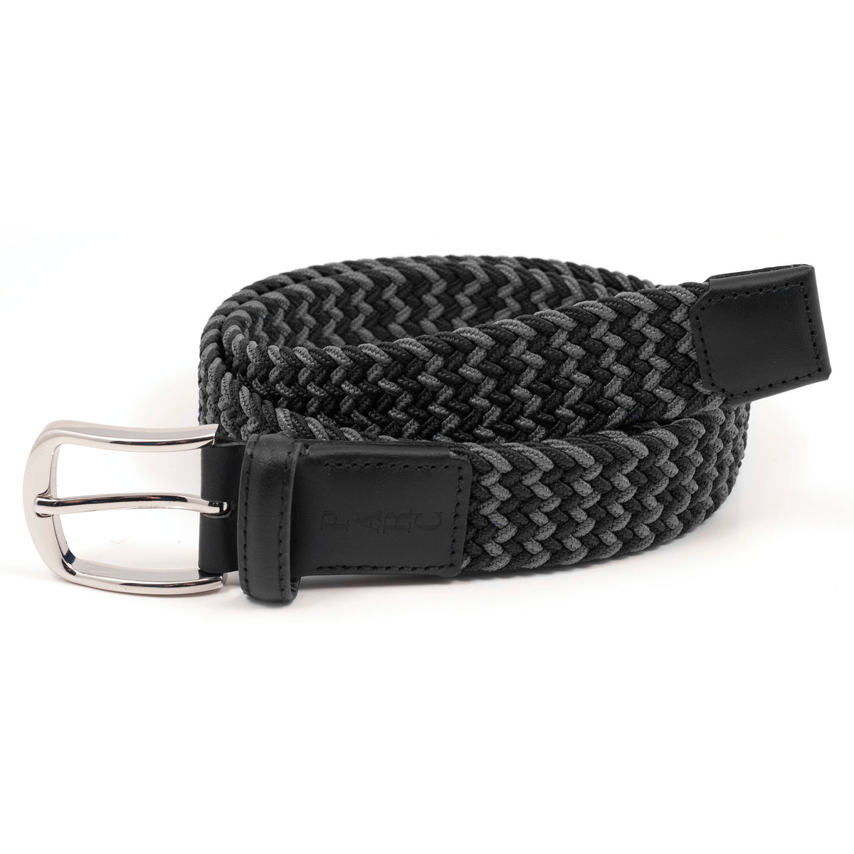 Black/Charcoal Zig-Zag Stretch Braid Belt