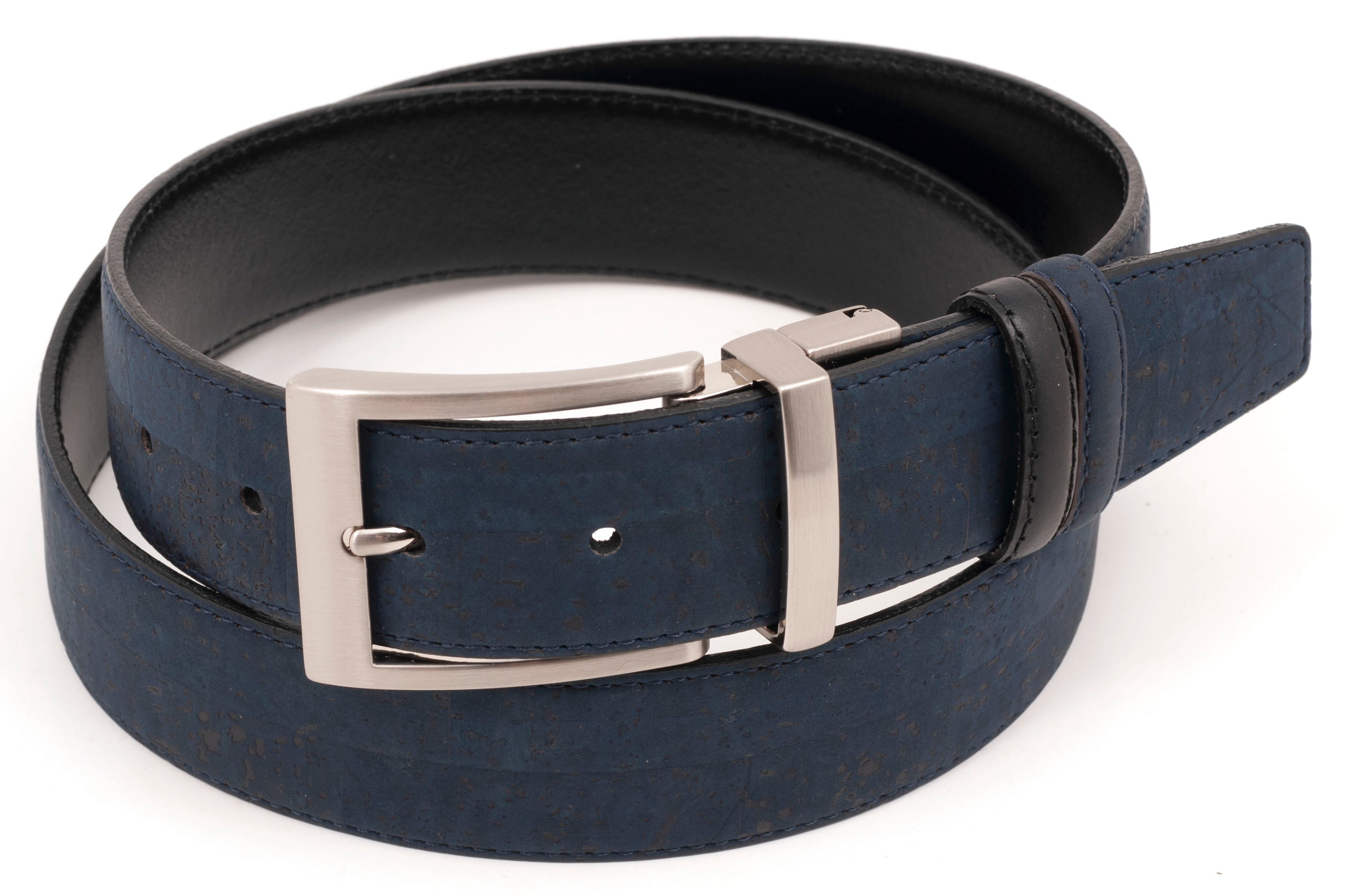 Navy/Black Reversible Cork Belt