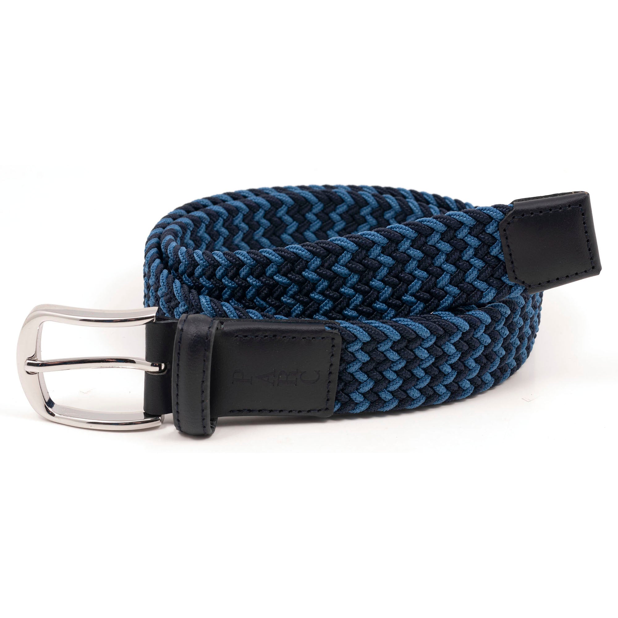 Navy Zig/Zag Stretch Braid Belt